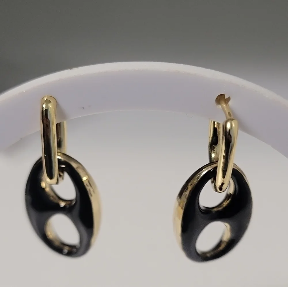 18K Gold plated Black/Gold Mariner Earrings